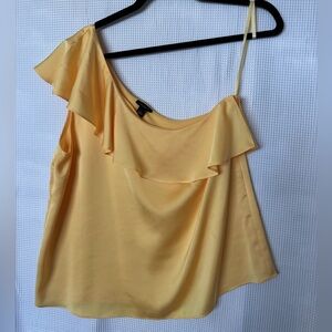 Ann Taylor Yellow One Shoulder Blouse